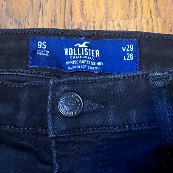 Hollister California Black Ripped Skinny Jeans - Size 9S (W29 L26) Short - Picture 7 of 12